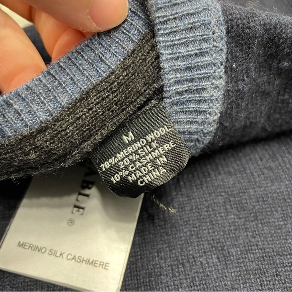 Impermeable Silk Merino Wool Cashmere Blend Sweater Vest Men’s Medium Preppy - Picture 3 of 7